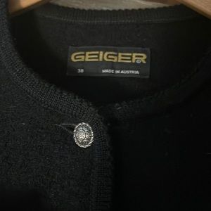 VTG GEIGER Women Sweater Jacket Cardigan Button Boiled Wool Austria size 38
